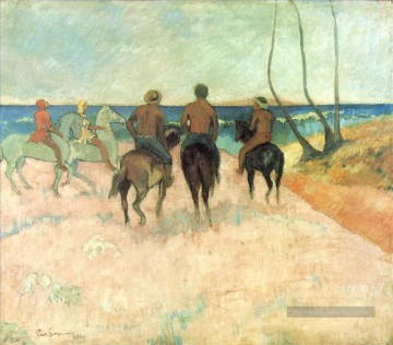  Vous Tableaux - Cavaliers sur la plage postimpressionnisme Primitivisme Paul Gauguin